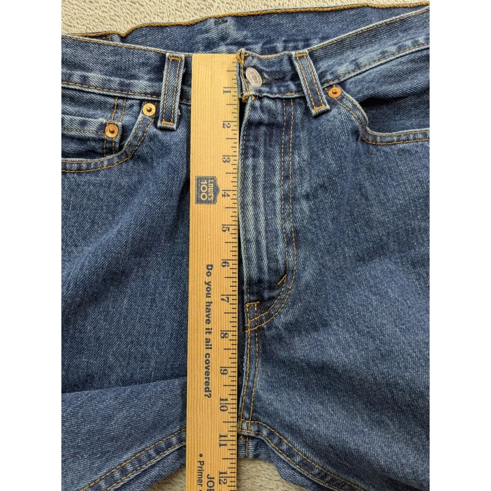 Levis 505 Regular Fit Straight Leg Jeans Mens 30x30 Medium Wash Blue Denim